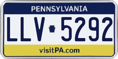 PA license plate LLV5292