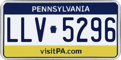 PA license plate LLV5296
