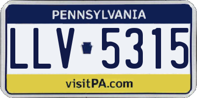 PA license plate LLV5315