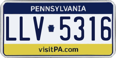 PA license plate LLV5316