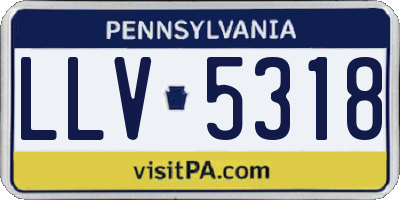 PA license plate LLV5318