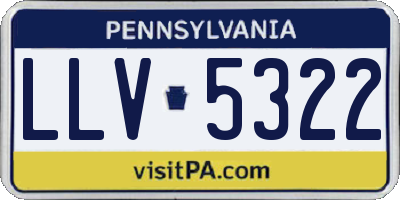 PA license plate LLV5322