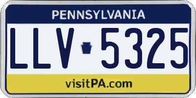 PA license plate LLV5325
