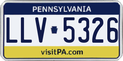 PA license plate LLV5326