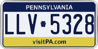 PA license plate LLV5328