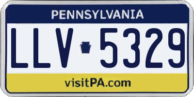 PA license plate LLV5329