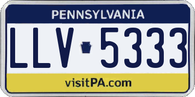 PA license plate LLV5333