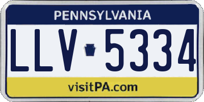 PA license plate LLV5334
