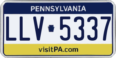PA license plate LLV5337