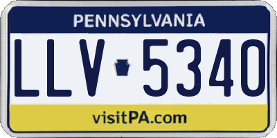 PA license plate LLV5340
