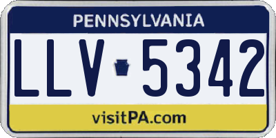 PA license plate LLV5342