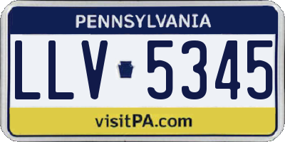 PA license plate LLV5345