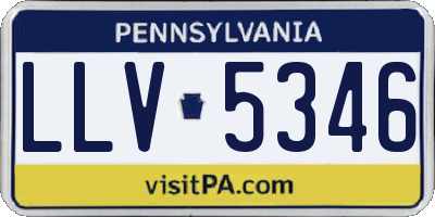PA license plate LLV5346