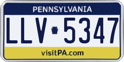 PA license plate LLV5347
