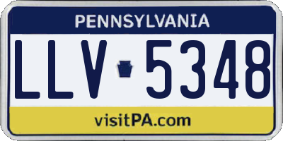 PA license plate LLV5348