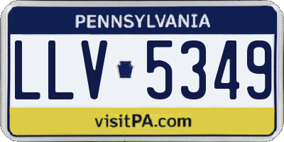 PA license plate LLV5349