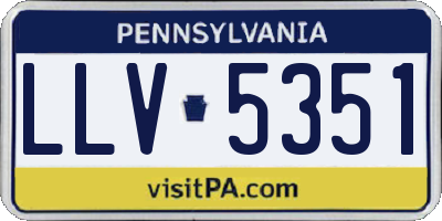 PA license plate LLV5351