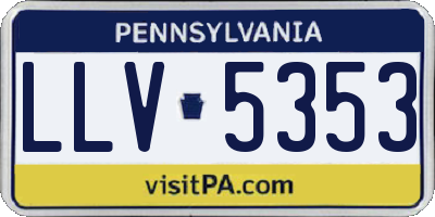 PA license plate LLV5353
