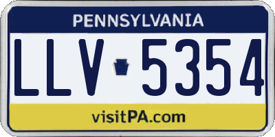 PA license plate LLV5354