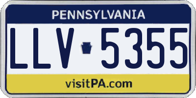 PA license plate LLV5355