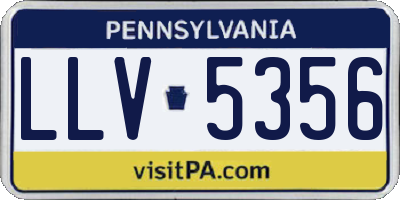 PA license plate LLV5356