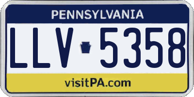 PA license plate LLV5358