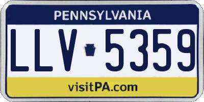 PA license plate LLV5359