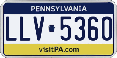 PA license plate LLV5360