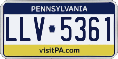 PA license plate LLV5361