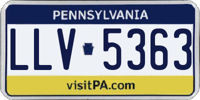 PA license plate LLV5363