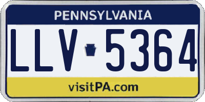 PA license plate LLV5364