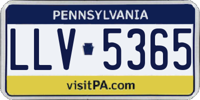 PA license plate LLV5365