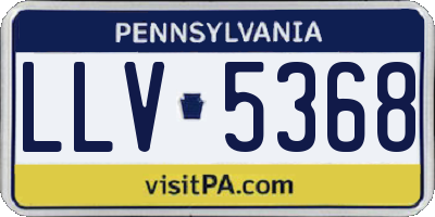 PA license plate LLV5368