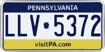 PA license plate LLV5372