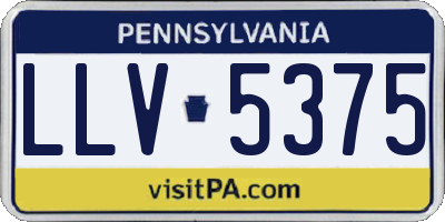 PA license plate LLV5375