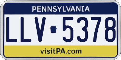 PA license plate LLV5378