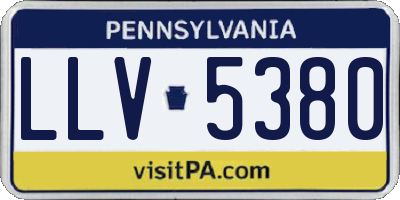 PA license plate LLV5380