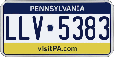 PA license plate LLV5383