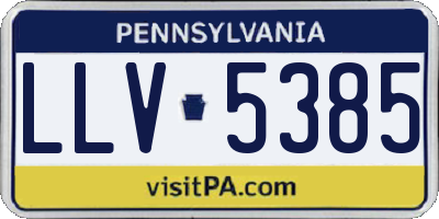 PA license plate LLV5385