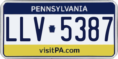 PA license plate LLV5387