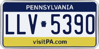 PA license plate LLV5390