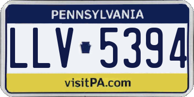 PA license plate LLV5394