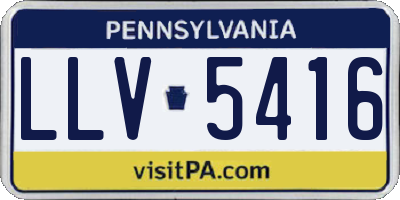 PA license plate LLV5416