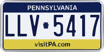 PA license plate LLV5417