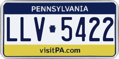 PA license plate LLV5422