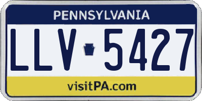 PA license plate LLV5427