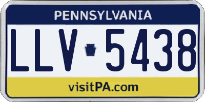 PA license plate LLV5438