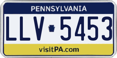 PA license plate LLV5453