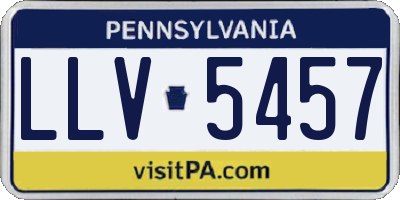 PA license plate LLV5457