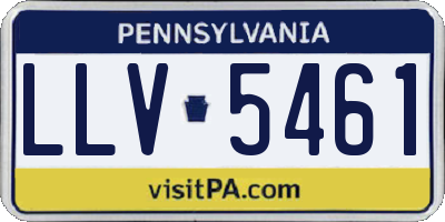 PA license plate LLV5461